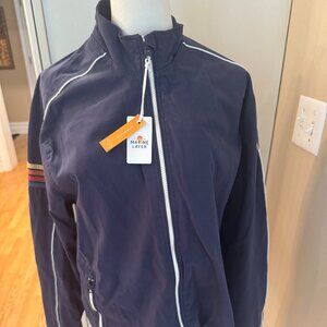 Marine Layer Freeman Mens Navy Blue Track Jacket Full Zip Casual Active Coat